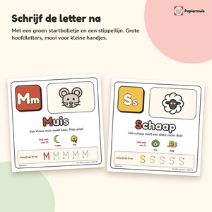 Libro ABC para niños pequeños, aprendizaje de letras, práctica del alfabeto, escritura de letras para preescolares, cuaderno de ejercicios, holandés, de 2 a 4 años, ABC de Hazel, PDF A4 imagen 4
