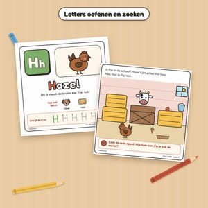ABC boek en doeboek peuter bundel, letters leren, zoeken en tellen, Het ABC van Hazel en Waar is Pip, Nederlands, 2 tot 4 jaar, PDF A4 Bild 5