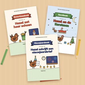 Feestdagen bundel peuter printable, 3 doeboeken Sinterklaas, Kerstmis en Nieuwjaar, kleurplaten, Nederlands, 2 tot 4 jaar, PDF A4 image 2