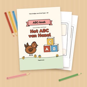 Libro ABC para niños pequeños, aprendizaje de letras, práctica del alfabeto, escritura de letras para preescolares, cuaderno de ejercicios, holandés, de 2 a 4 años, ABC de Hazel, PDF A4 imagen 2