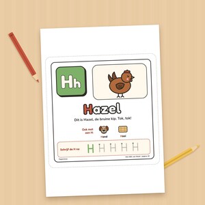 Libro ABC para niños pequeños, aprendizaje de letras, práctica del alfabeto, escritura de letras para preescolares, cuaderno de ejercicios, holandés, de 2 a 4 años, ABC de Hazel, PDF A4 imagen 5