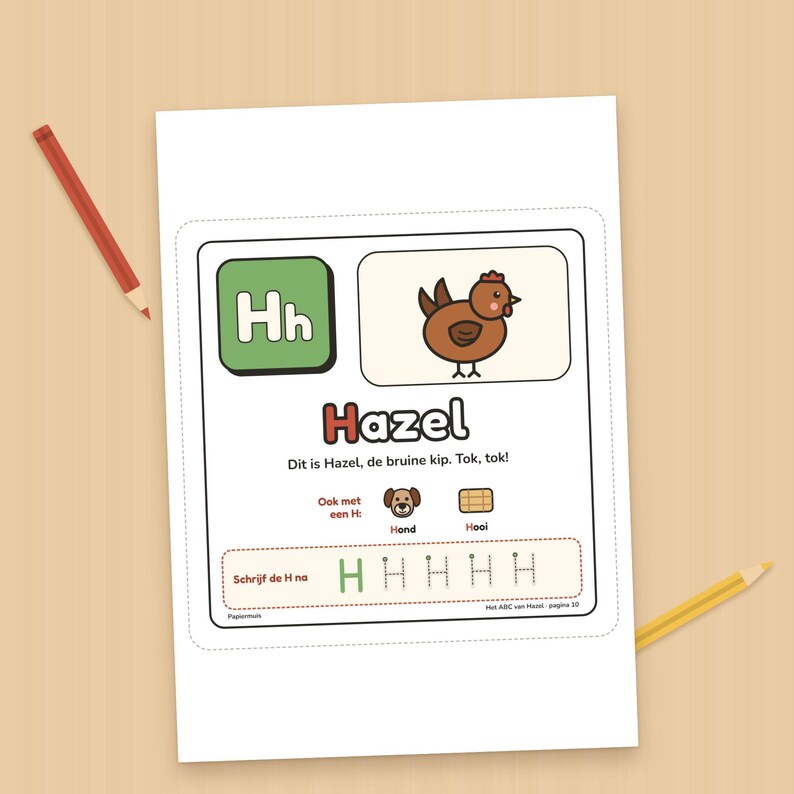 Libro ABC para niños pequeños, aprendizaje de letras, práctica del alfabeto, escritura de letras para preescolares, cuaderno de ejercicios, holandés, de 2 a 4 años, ABC de Hazel, PDF A4 imagen 5