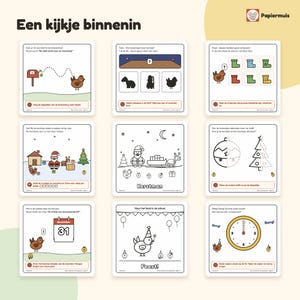 Feestdagen bundel peuter printable, 3 doeboeken Sinterklaas, Kerstmis en Nieuwjaar, kleurplaten, Nederlands, 2 tot 4 jaar, PDF A4 image 4