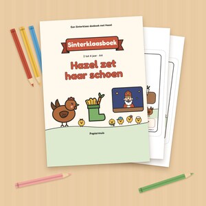 Sinterklaas doeboek peuter | Hazel zet haar schoen | Zoeken, tellen, tekenen, kleurplaten | Printbare PDF A4 | Sint cadeau | 2 tot 4 jaar image 2