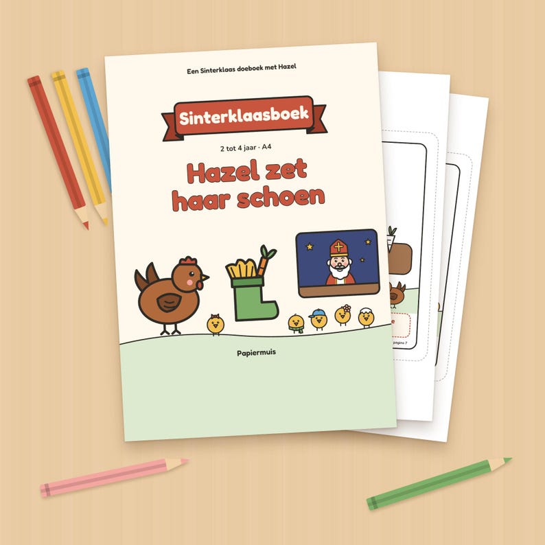 Sinterklaas doeboek peuter | Hazel zet haar schoen | Zoeken, tellen, tekenen, kleurplaten | Printbare PDF A4 | Sint cadeau | 2 tot 4 jaar image 2