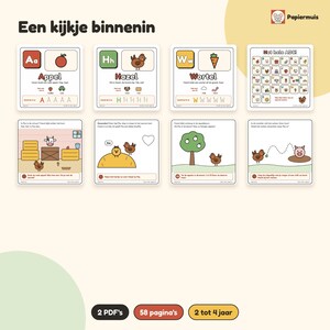 ABC boek en doeboek peuter bundel, letters leren, zoeken en tellen, Het ABC van Hazel en Waar is Pip, Nederlands, 2 tot 4 jaar, PDF A4 Bild 4