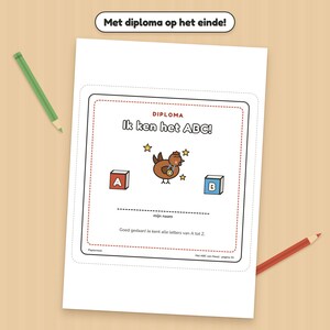 Libro ABC para niños pequeños, aprendizaje de letras, práctica del alfabeto, escritura de letras para preescolares, cuaderno de ejercicios, holandés, de 2 a 4 años, ABC de Hazel, PDF A4 imagen 8