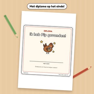 Toddler search and activity book printable, Where is Pip, 25 pages farm games, counting and searching, 2 to 4 years, Dutch, PDF A4 image 7