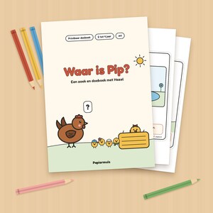 Toddler search and activity book printable, Where is Pip, 25 pages farm games, counting and searching, 2 to 4 years, Dutch, PDF A4 image 2