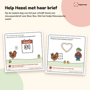 Nieuwjaar doeboek peuter, nieuwjaarsbrief, spelletjes, kleurplaat nieuwjaar, liedje, Nederlands, 2 tot 4 jaar, Hazel schrijft, PDF A4 image 5