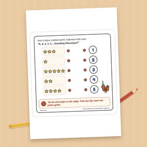 Nieuwjaar doeboek peuter, nieuwjaarsbrief, spelletjes, kleurplaat nieuwjaar, liedje, Nederlands, 2 tot 4 jaar, Hazel schrijft, PDF A4 image 4