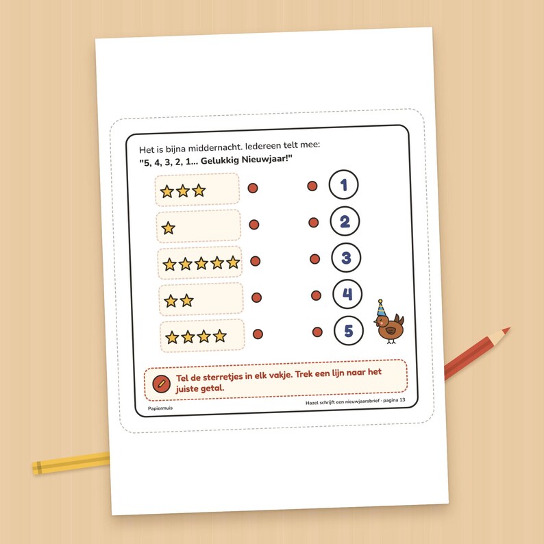 Nieuwjaar doeboek peuter, nieuwjaarsbrief, spelletjes, kleurplaat nieuwjaar, liedje, Nederlands, 2 tot 4 jaar, Hazel schrijft, PDF A4 image 4
