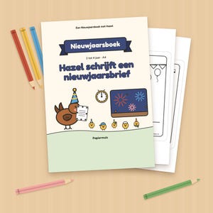 Nieuwjaar doeboek peuter, nieuwjaarsbrief, spelletjes, kleurplaat nieuwjaar, liedje, Nederlands, 2 tot 4 jaar, Hazel schrijft, PDF A4 image 2