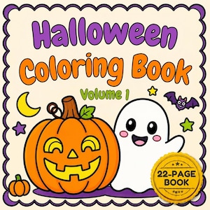 Halloween-Malvorlagen zum Ausdrucken für Kinder (22-seitiges PDF) - Band 1