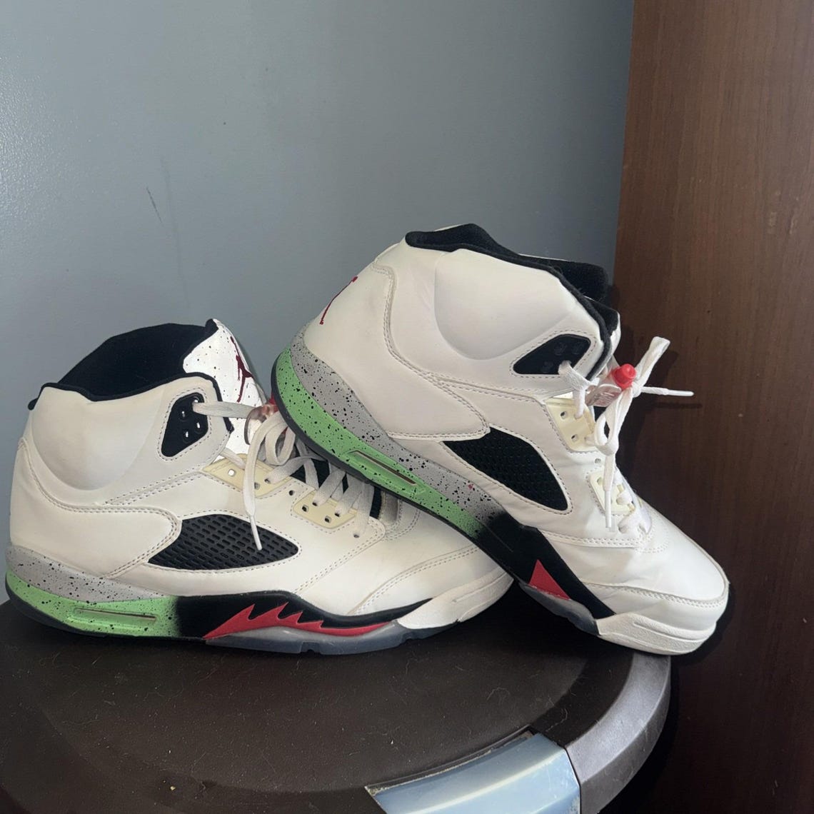 Jordan 5 Retro Poison Green Size 13 Excellent Condition Shoes Sneakers No Box, photo 2 sur 5