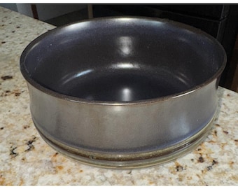 Bol redondo para ensalada, cereales y verduras Denby Blue Kismet, estilo vintage de mediados de siglo (MCM), de 7 pulgadas.