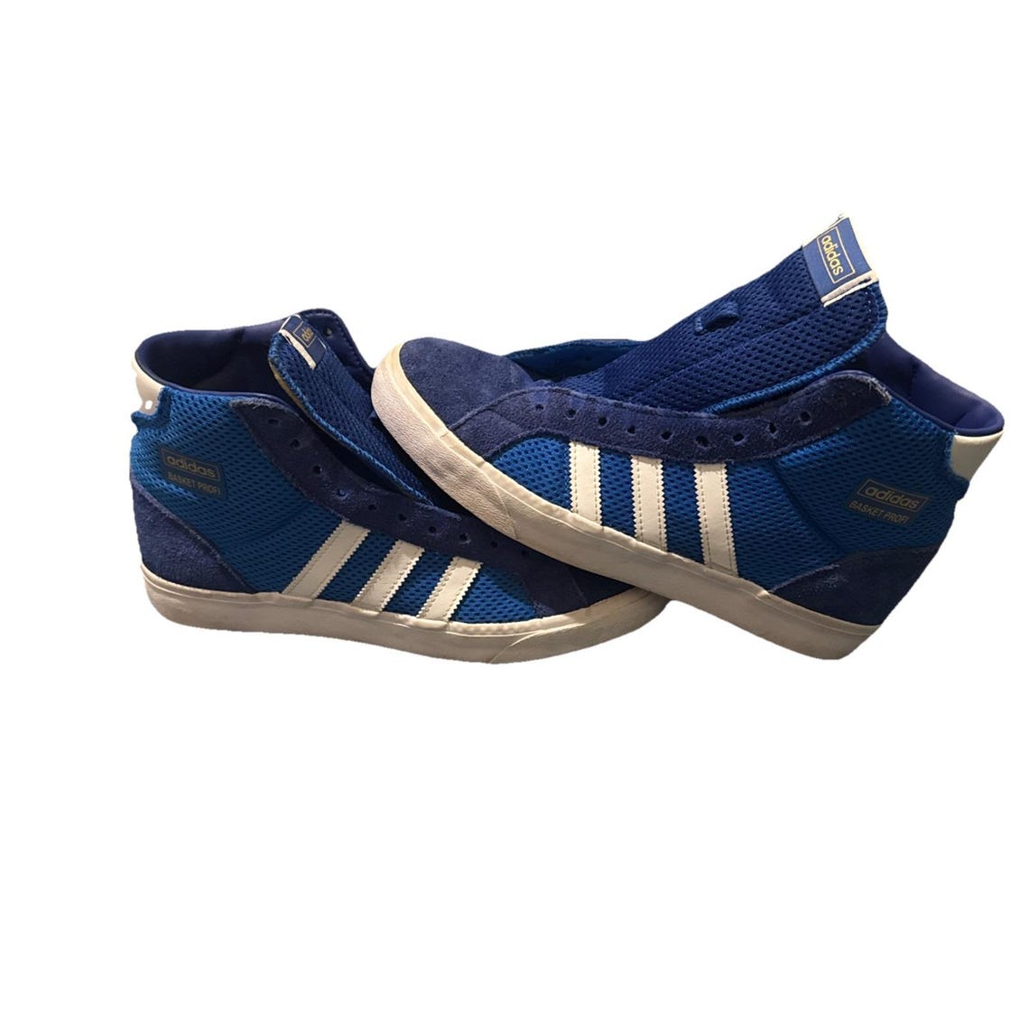 Adidas Basket Profi Sneakers Mens Size 8 Athletic Shoes Blue White High Top, Foto 1 von 5