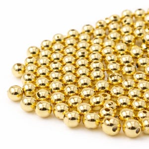 100 Pc 6 mm Small 1.5 Hole Gold-filled Round Beads, Gold-filled Beads, Gold round Beads.