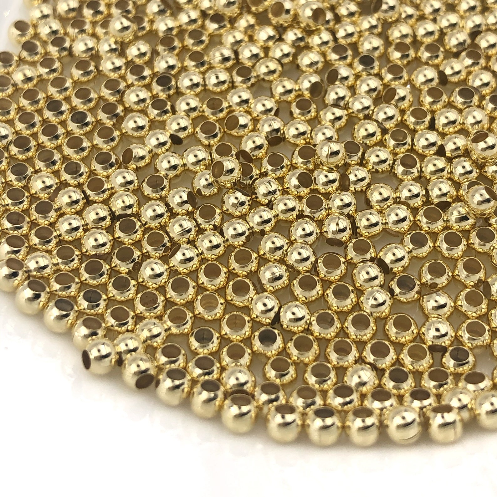 3 mm Goldfilled Round Beads Gold filled beads Gold round Etsy