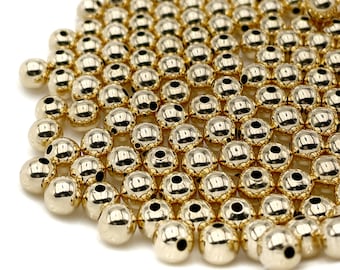 6 mm Small 1.5 Hole Gold-filled Round Beads, Gold filled Beads, Gold round Beads.