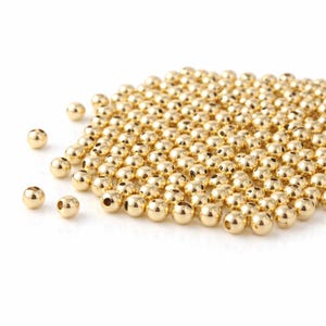 4mm Gold Filled Round Beads, 100 PCS, Small Hole