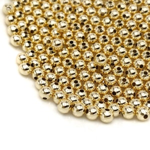 4 mm Small Hole Gold filled Round Beads, Gold filled Beads, Gold round Beads, 100 PCS