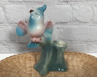 Vintage Royal Copley Bird Vase Mini Planter Crested Cockatoo Cockatiel