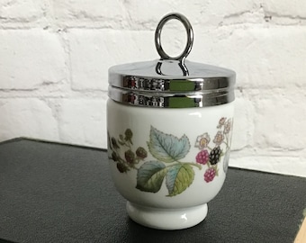 Vintage Royal Worcester Standard Egg Coddler Blackberries & Flowers Lavinia Porcelain