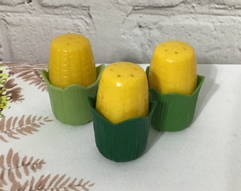 Vintage Corn Cobb Salero De plástico duro Serv-Rite Decoración kitsch de cocina