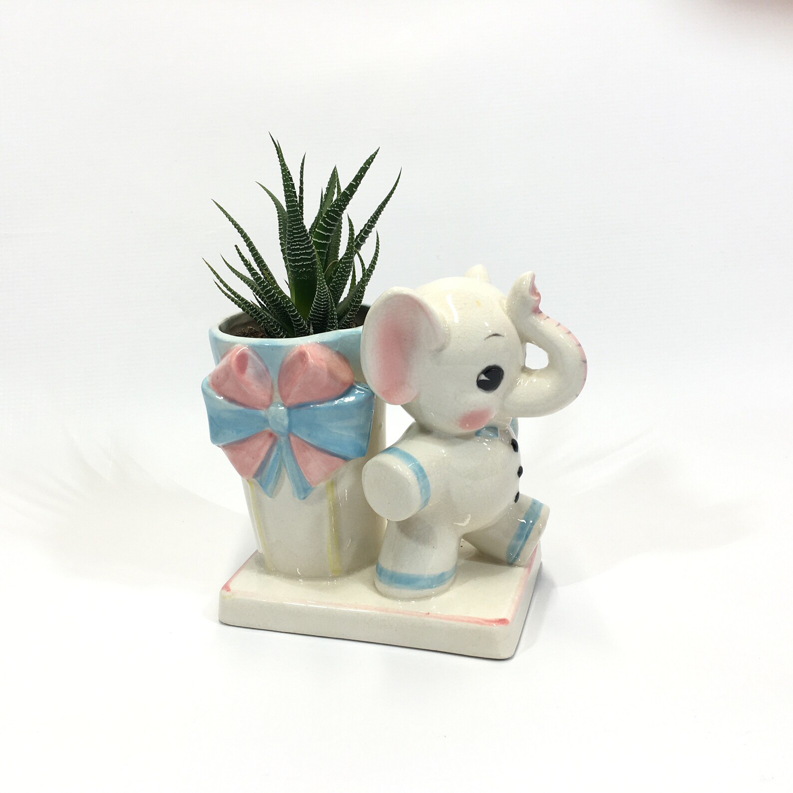 Vintage Napcoware Baby Elephant Planter Kitsch Nursery Decoration Made