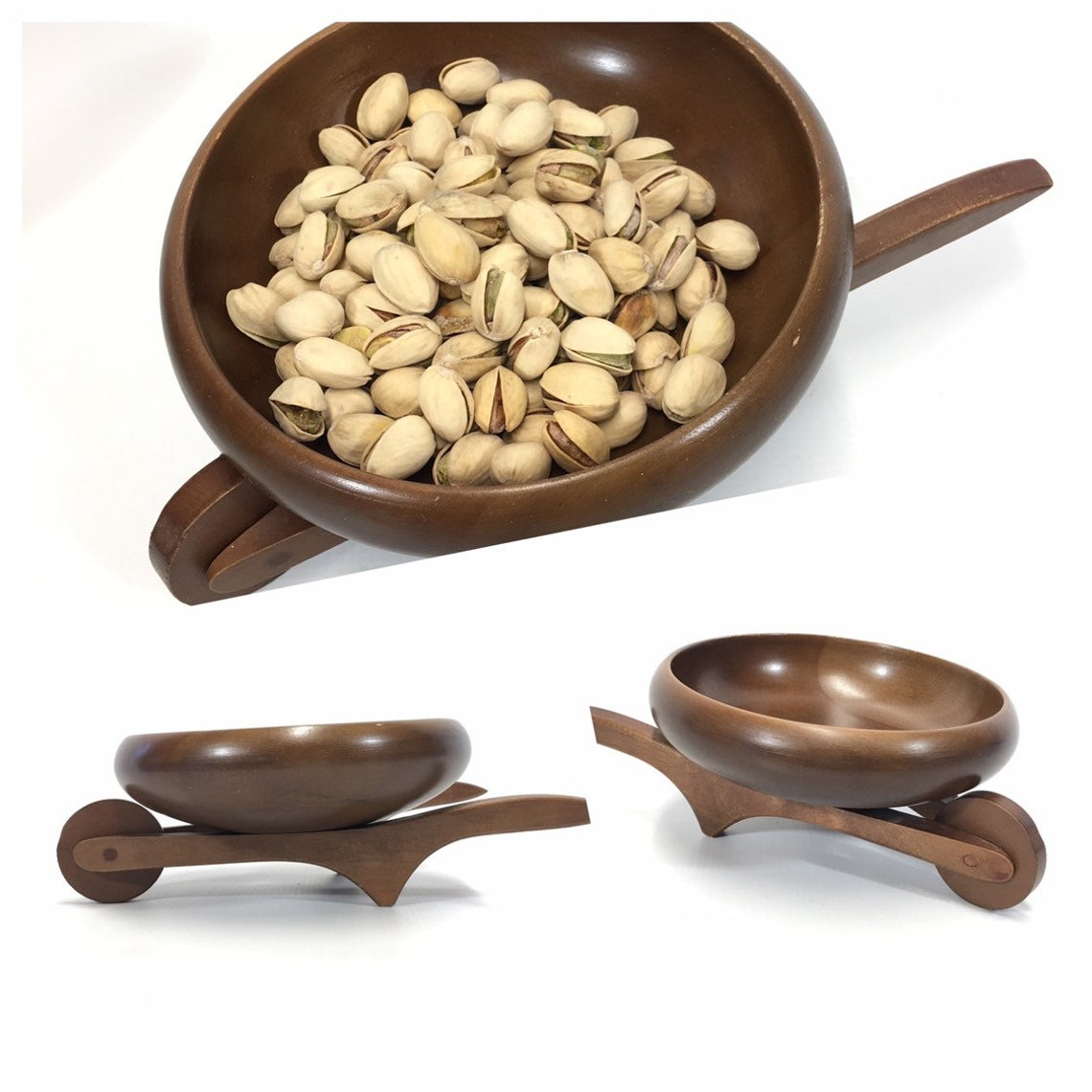 Vintage Wooden Wheelbarrow Nut Bowl Candy Dish Tabletop Decor Etsy
