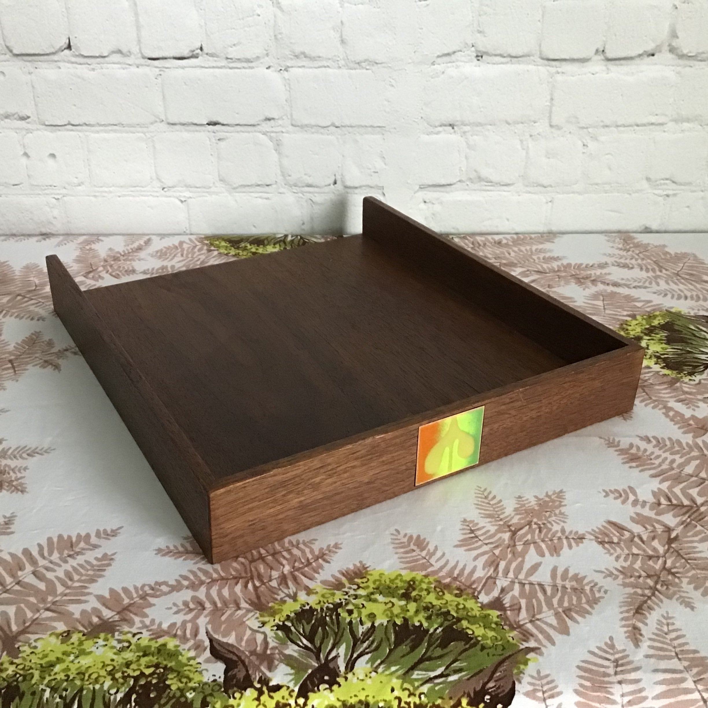 Wood + Enamel Tray - Medium