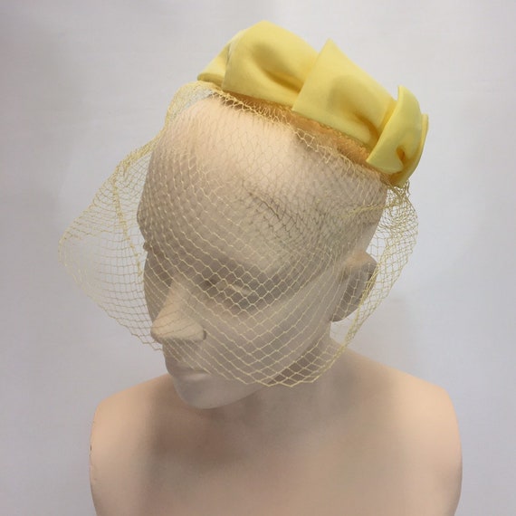 Vintage Sunshine Yellow Ring Hat with Nylon Netti… - image 5