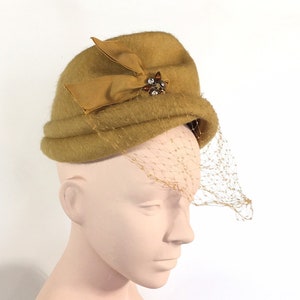 Chapeau Vintage En Laine Neumann Endler TNL - Couleur Camel - Excellent État