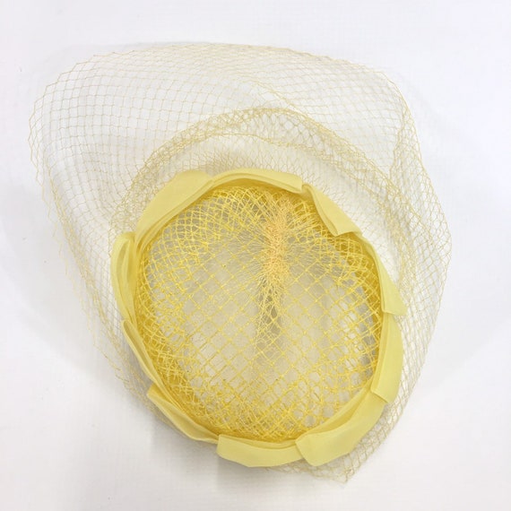 Vintage Sunshine Yellow Ring Hat with Nylon Netti… - image 6