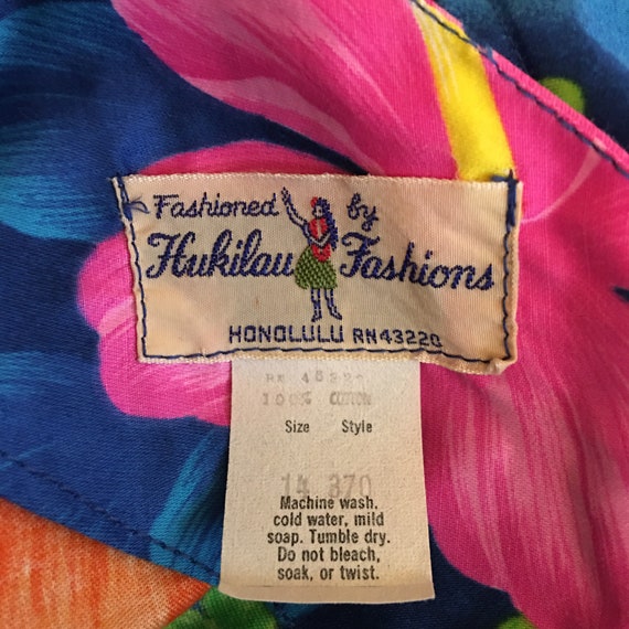 Vintage Hukilau Fashions Hawaiian Maxi Dress size… - image 6