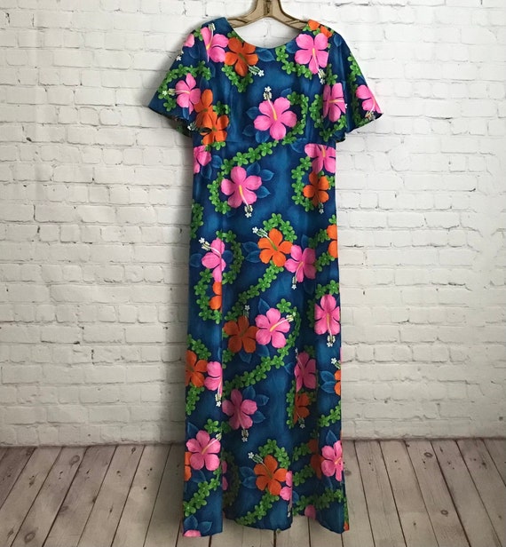 Vintage Hukilau Fashions Hawaiian Maxi Dress size… - image 2