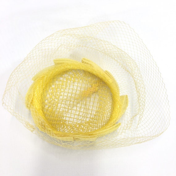 Vintage Sunshine Yellow Ring Hat with Nylon Netti… - image 7