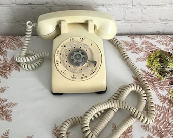 Vintage Rotary Dial Telephone Adjustable Volume Spiral Coil Cord Land Line
