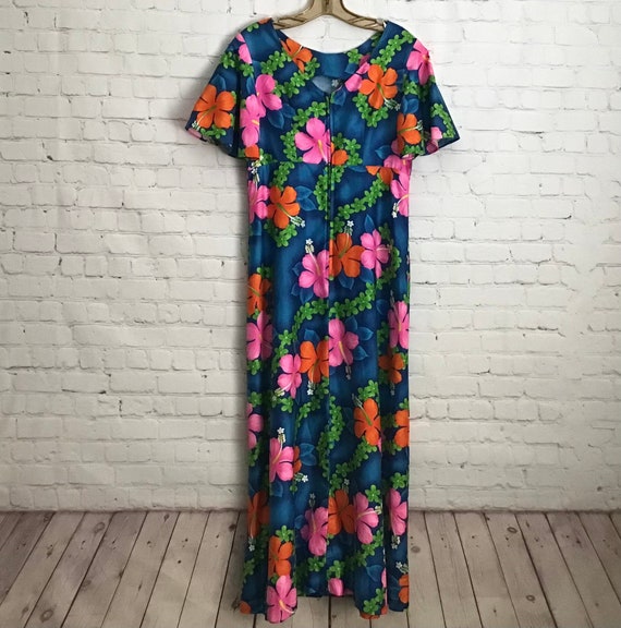 Vintage Hukilau Fashions Hawaiian Maxi Dress size… - image 5