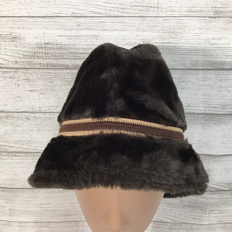 Vintage Men's Brown Faux Fur Winter Hat Alpine Bavarian Etsy