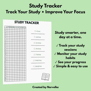 Study Tracker Printable, Academic Organizer, Homework Log, School Schedule, Assignment Planner, Digital PDF