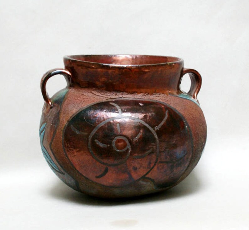 Raku Pottery Vase Urn Handmade Ceramics Seashell Ceramics And Etsy