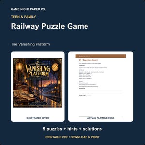 Printable Railway Puzzle Game for Teens - The Vanishing Platform