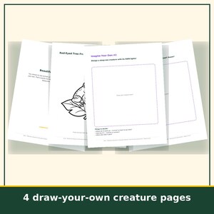 Animal Coloring Pages for Kids Printable, 20 Real and Imaginary Creature Sheets, Homeschool Art Activity, Instant Download image 6