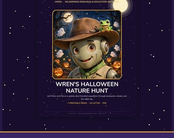 Halloween-Schnitzeljagd zum Ausdrucken, Gruselige Natur-Schatzsuche, Herbstliche Outdoor-Aktivität, Halloween-Spiel für Homeschooling