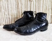 Antiuqe 1920s 1930s Cap Toe Lace Up Ankle Boots Men 39 s Size 9 9.5
