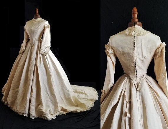 Antique Mid 1800s Victorian Two Piece Civil War Era Bustle Etsy