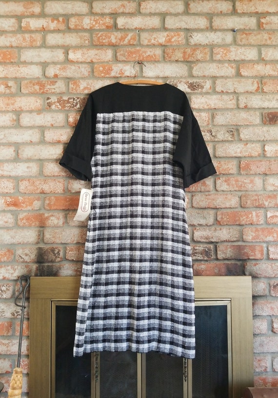 x-large | Vtg 80s Sheer Woven Checkered Dress - image 6