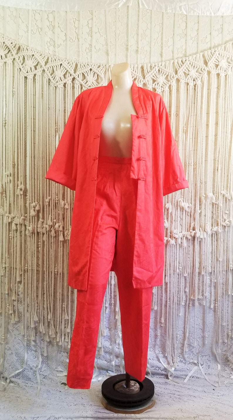 Vtg 60s Stan Hicks Coral Hawaiian Set size M